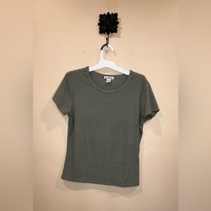 Army Green Comfy Ribbed Tee